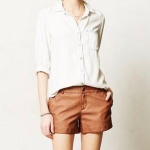 Anthropologie Pilcro Quilted Vegan Leather Shorts